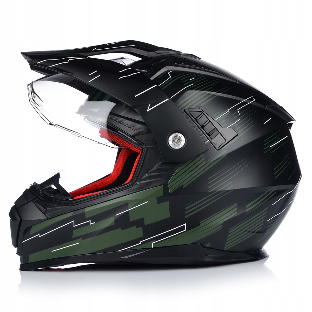 KASK MOTOCYKLOWY | VITO MOLINO ARMY | ENDURO CROSS QUAD ATV + SZYBA + BLEND Rozmiar M
