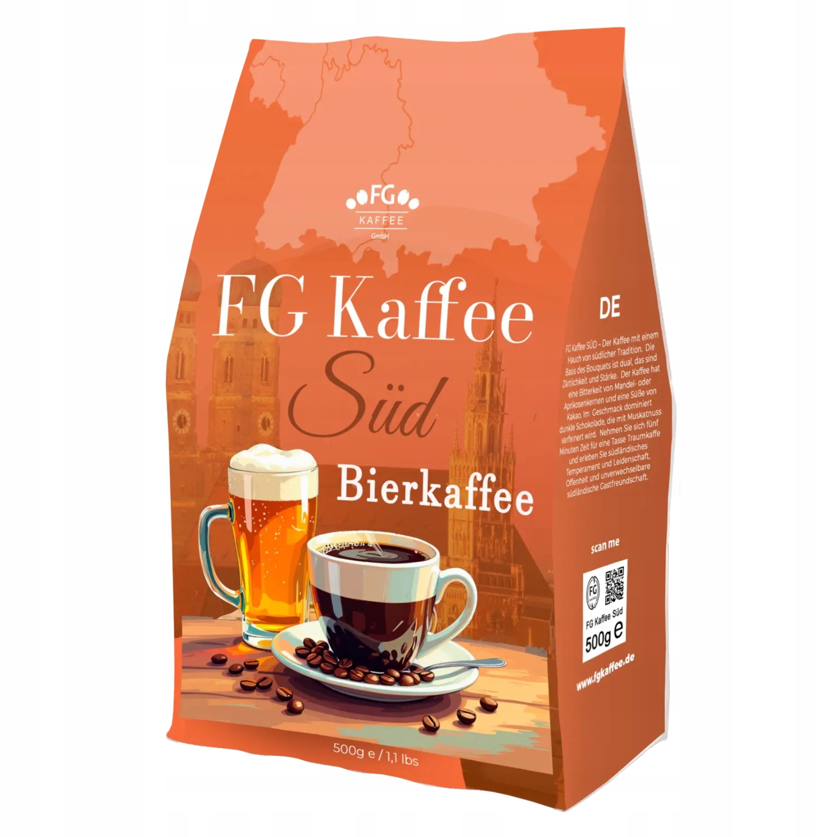 Levně Káva zrnková pražená v Pivu 500 g Fg Kaffee Süd Bierkaffee Chuťová
