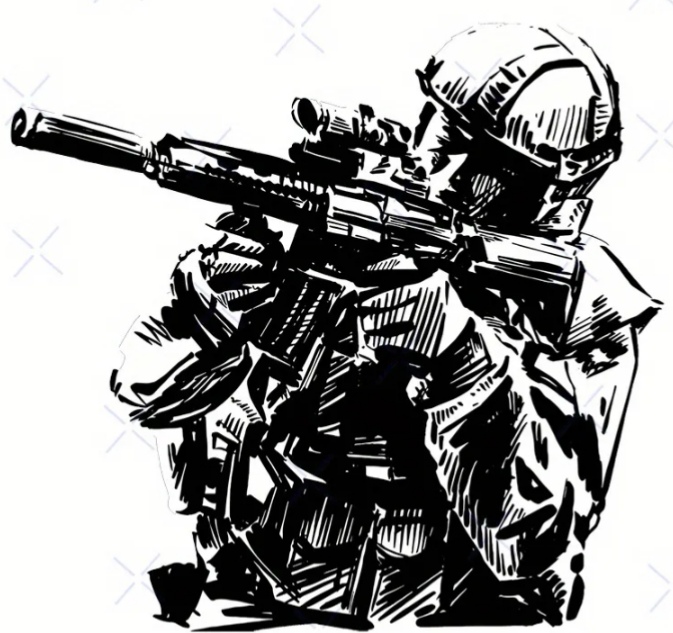 Naklejka Wlepka Wojsko Żołnierz Rycina Sily Specjalne na Samochód do Auta