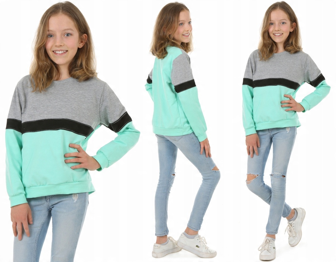 

Bluza dresowa dla dziewczynki - 122 Mięta