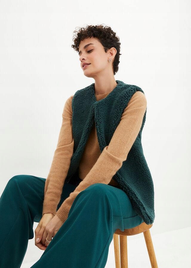 KAMIZELKA ZE SZTUCZNEGO FUTERKA BONPRIX 48