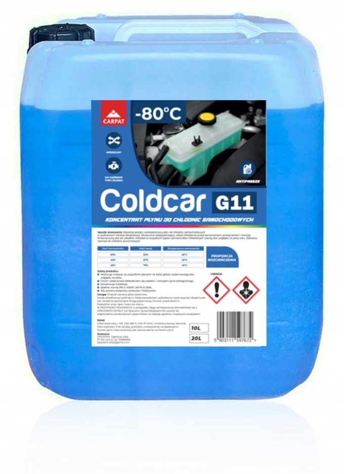 

Koncentrat Płynu Do Chłodnic G11 Glikol -80 Carpat
