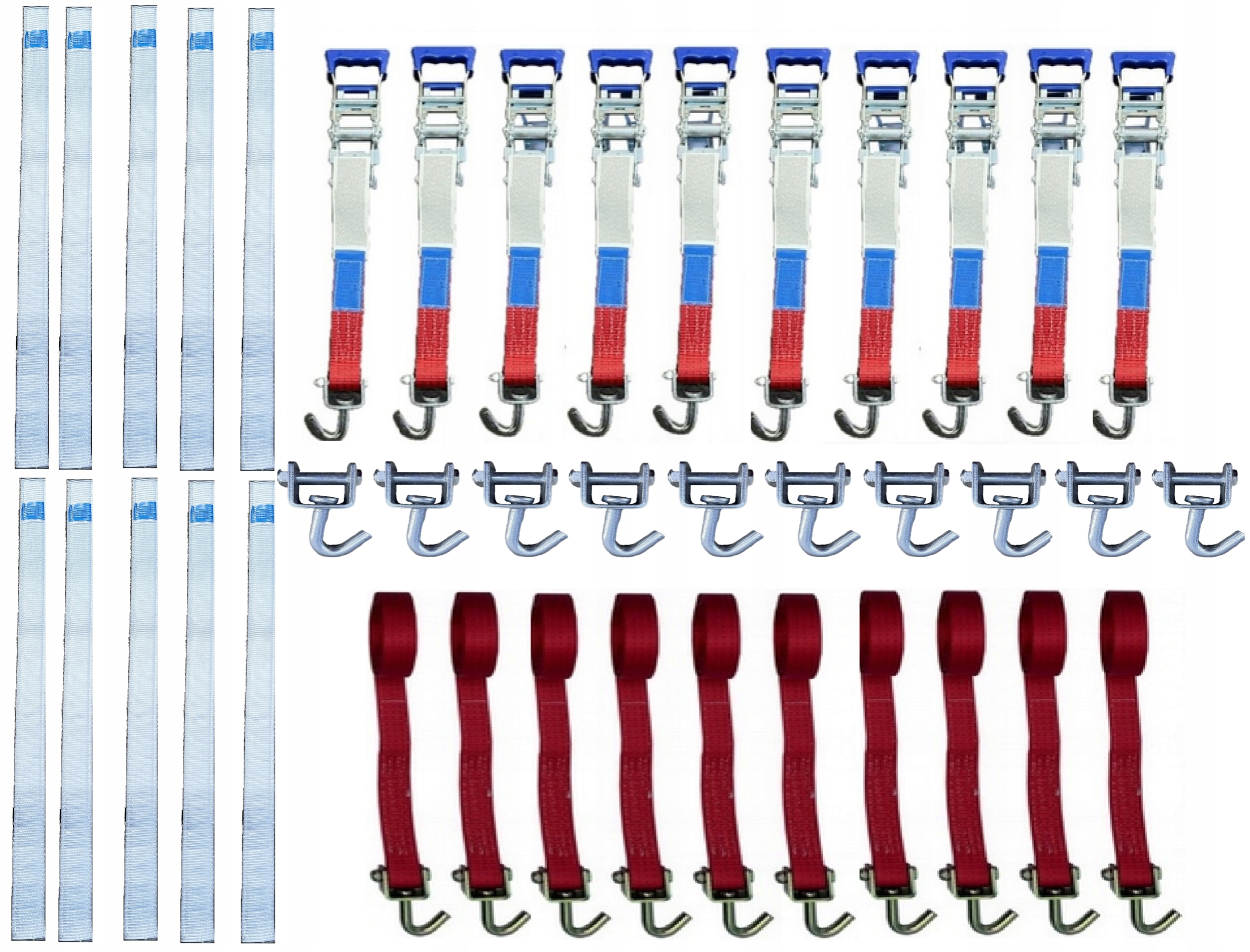10 přepravních pásů 4% gumové rukojeti a gumový chránič 120 cm VDI 8.1