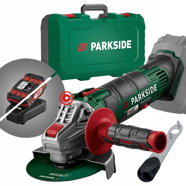 Akumulatorowa Szlifierka kątowa Parkside 20V Pwsa 125mm bez aku/ładowarki