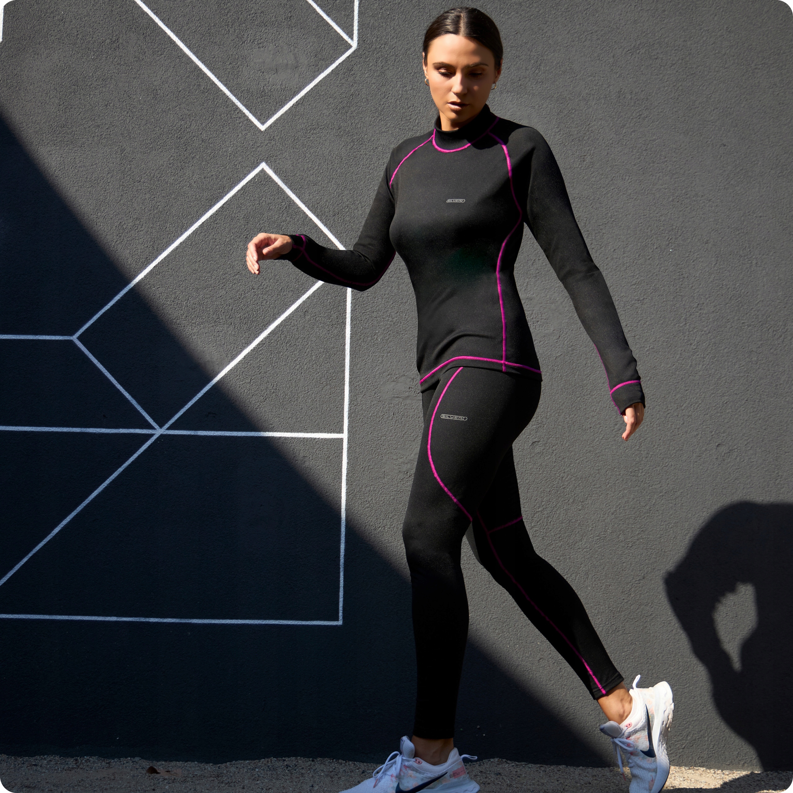 Bielizna Termoaktywna Damska L XL KOMPLET Odzież Termo Bluza Leginsy Różowe Rodzaj średnia