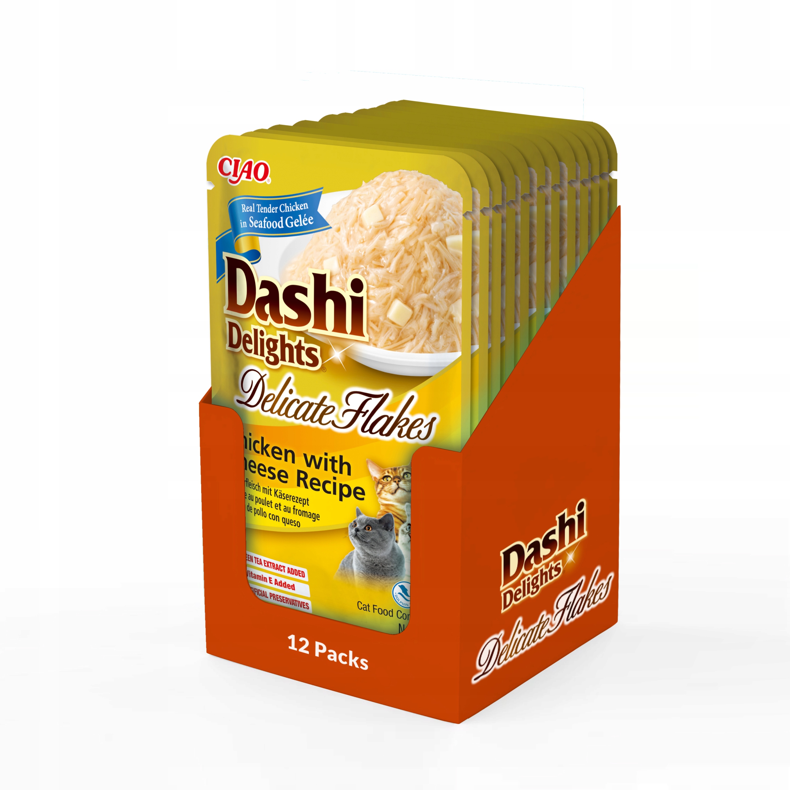 Levně Inaba Cat Dashi Delights Flakes Kuře S Sýrem 12x40g