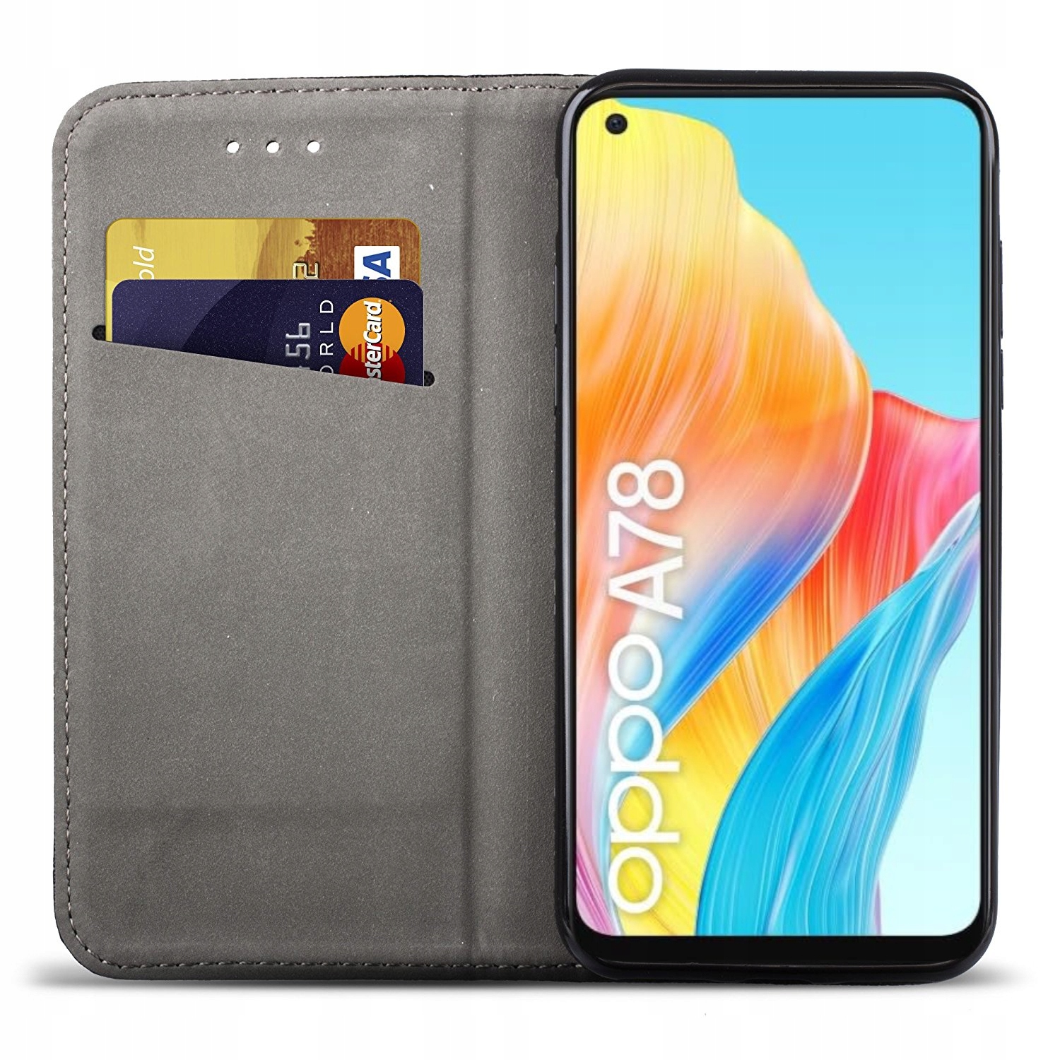 Etui z klapką do OPPO A78 4G I SMART MAGNET CASE + SZKŁO Dedykowany model Oppo A78 4G