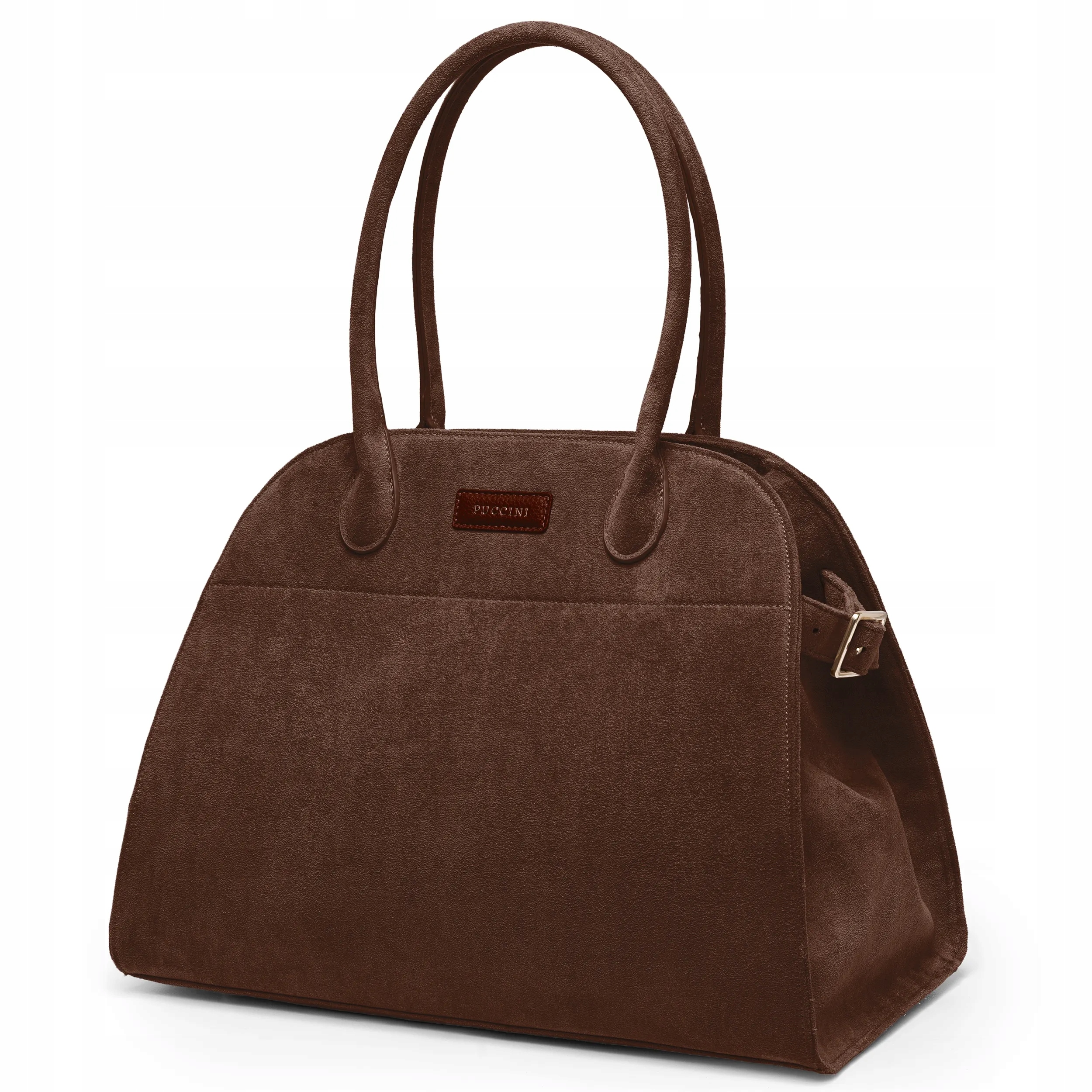 Puccini Dámská velká kabelka přes rameno Semiš Ekologická Hnědá BK2251033D-2