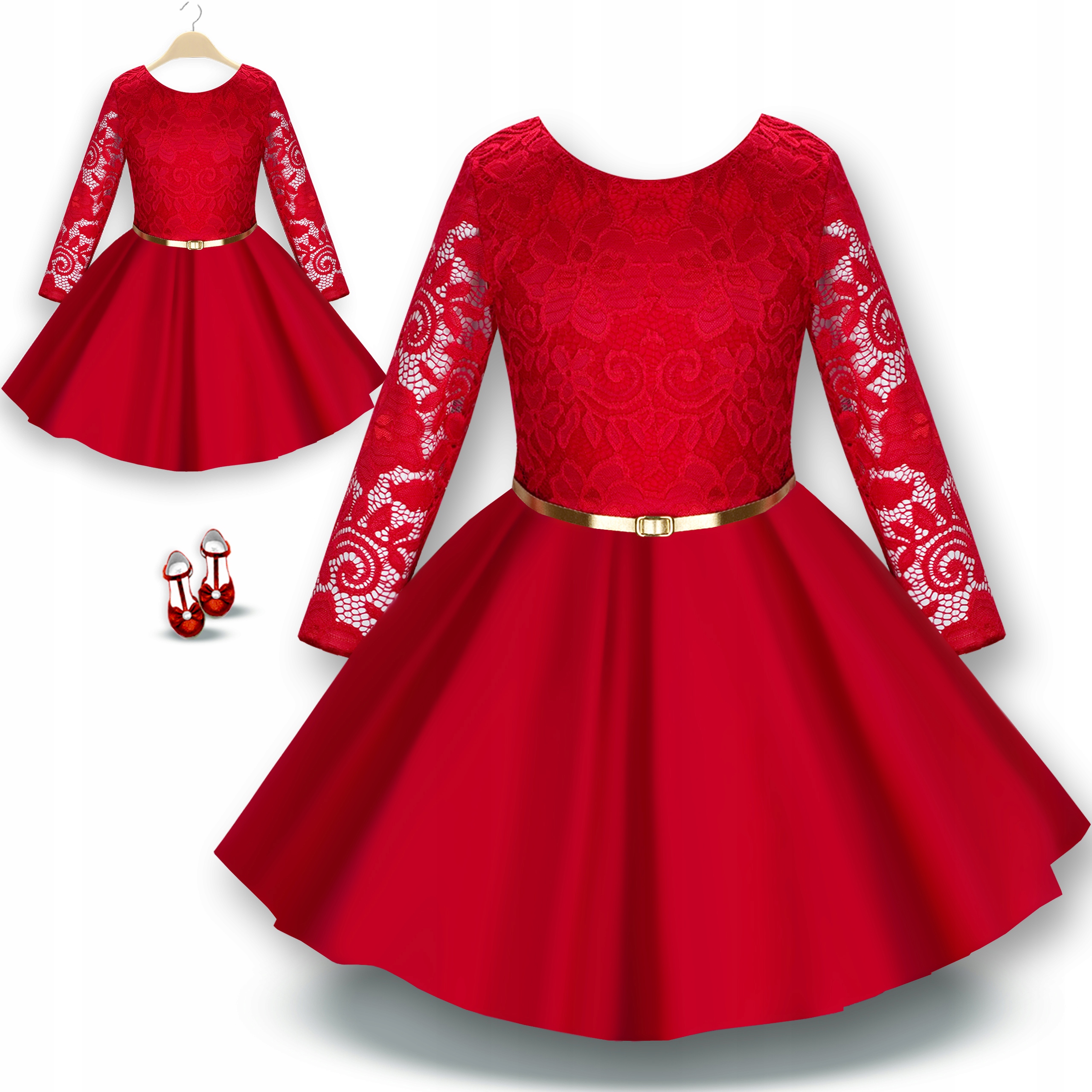 Sukienka WIZYTOWA koronka gipiura ażurowa REDI 146 8741501460 - Allegro.pl