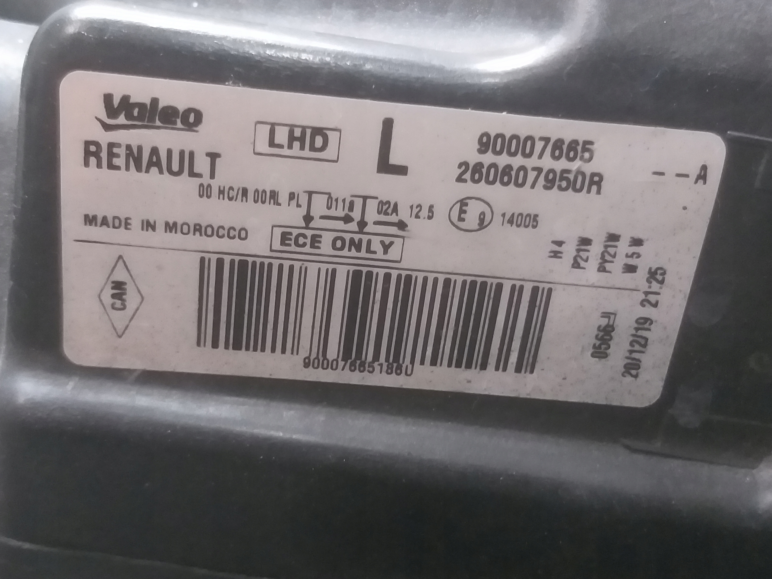 light front left DACIA DOKKER 260607950R