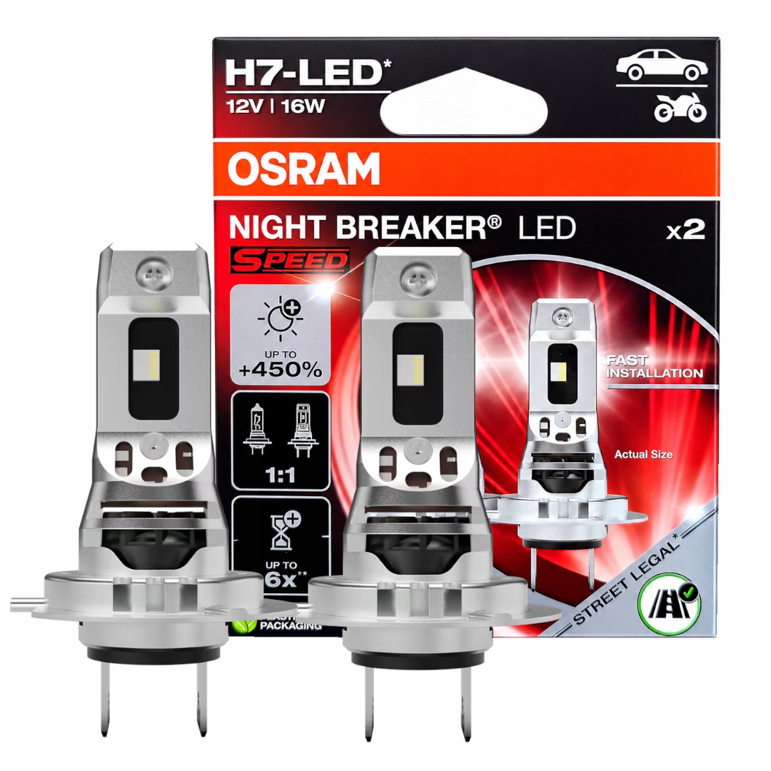 H7 Led Osram Night Breaker Led Speed 16W 1:1 Plug & Play +450% Homologácia