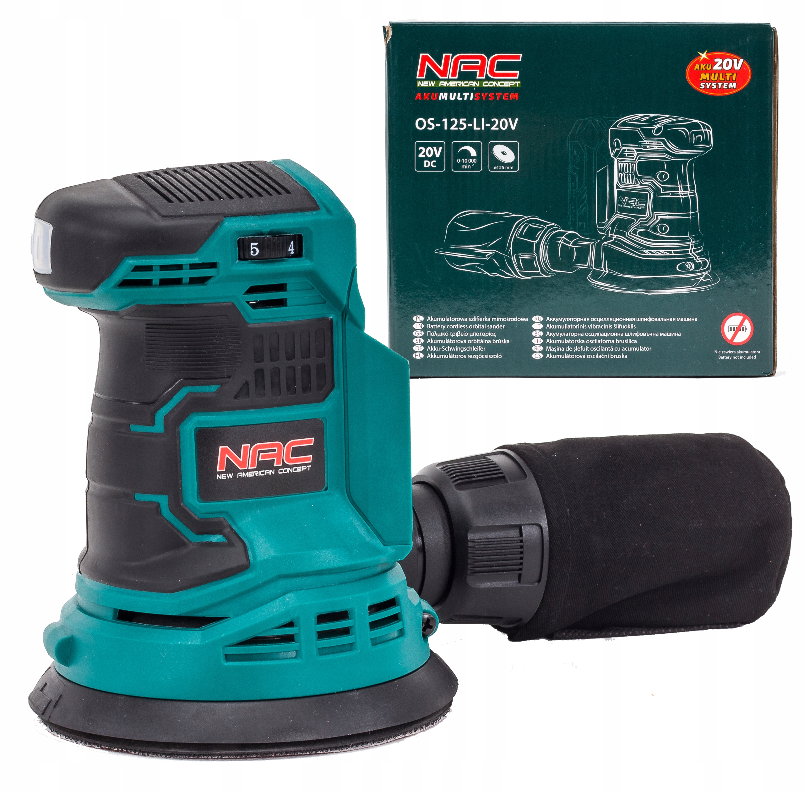 Szlifierka mimośrodowa Nac OS-125-LI-20V Body