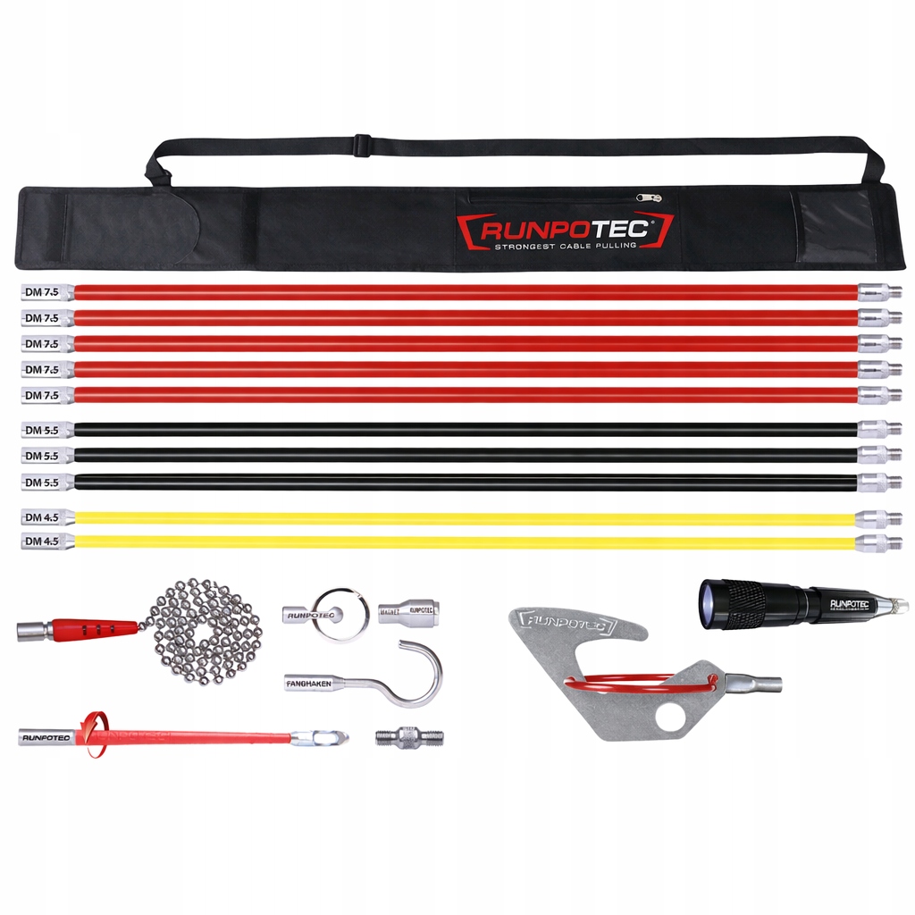 WŁÓKNO SZKLANE STALKA DO PRZECIĄGANIA KABLI / PRĘTY DO KABLI / RUNPOTEC 10M