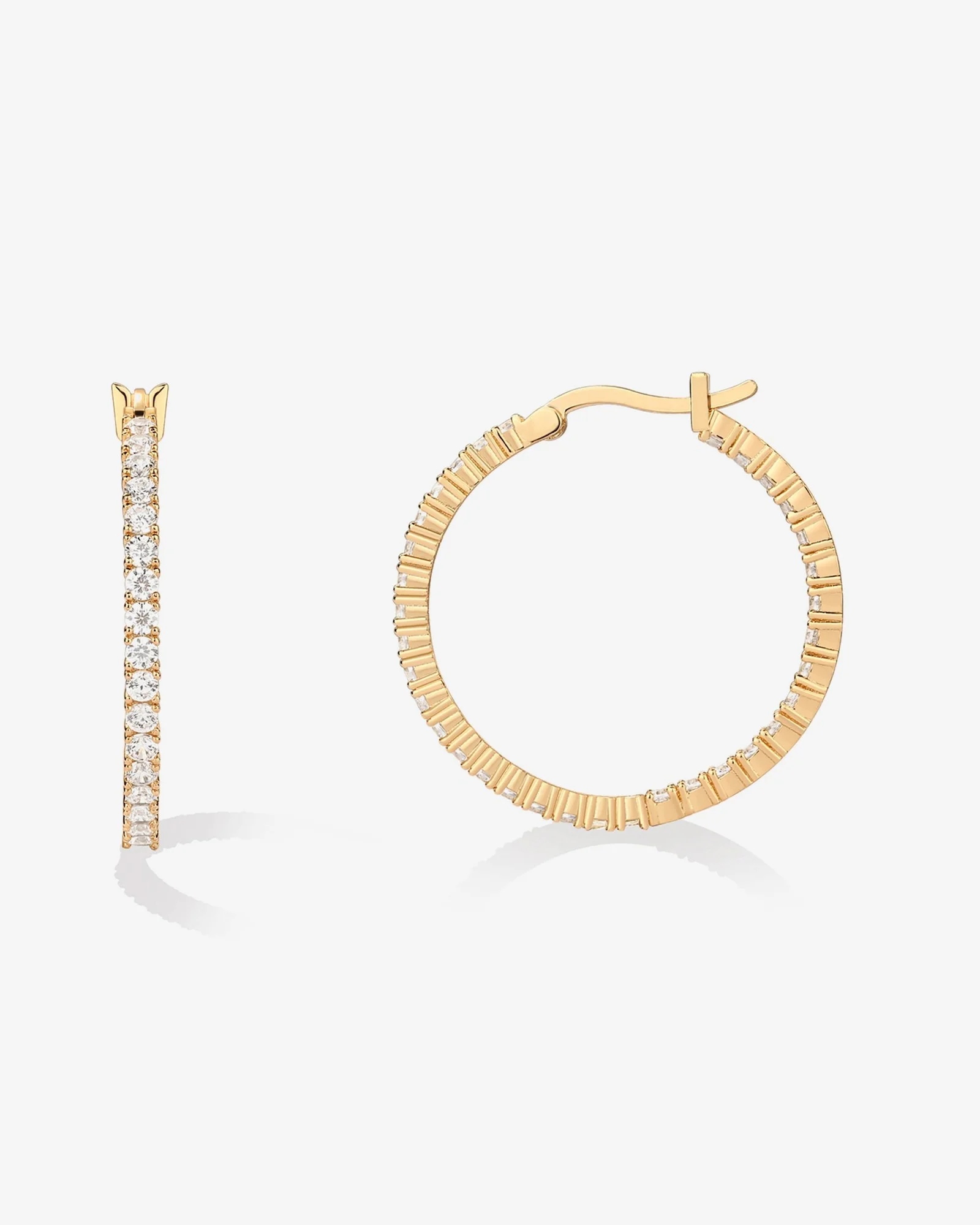 Náušnice kola Jade stříbro 925 pozlacené 18K zirkony zlaté vel 30 mm kolečka