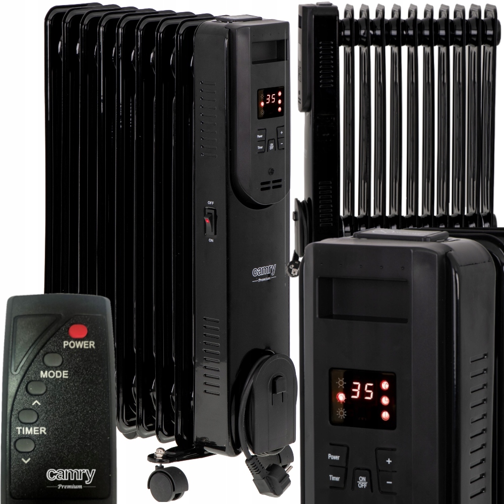 Elektrický Olejový Radiátor 2500W 11 Žeber, Dálkové Ovládání