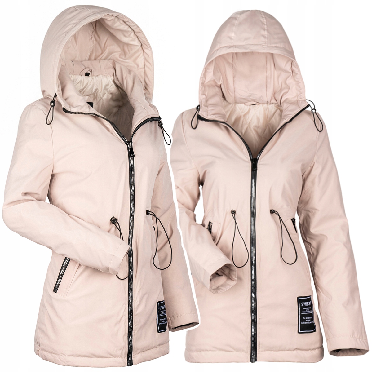 Parka Přechodová Bunda Vypasovaná Lehká Jarní Podzimní S Kapucí XXL