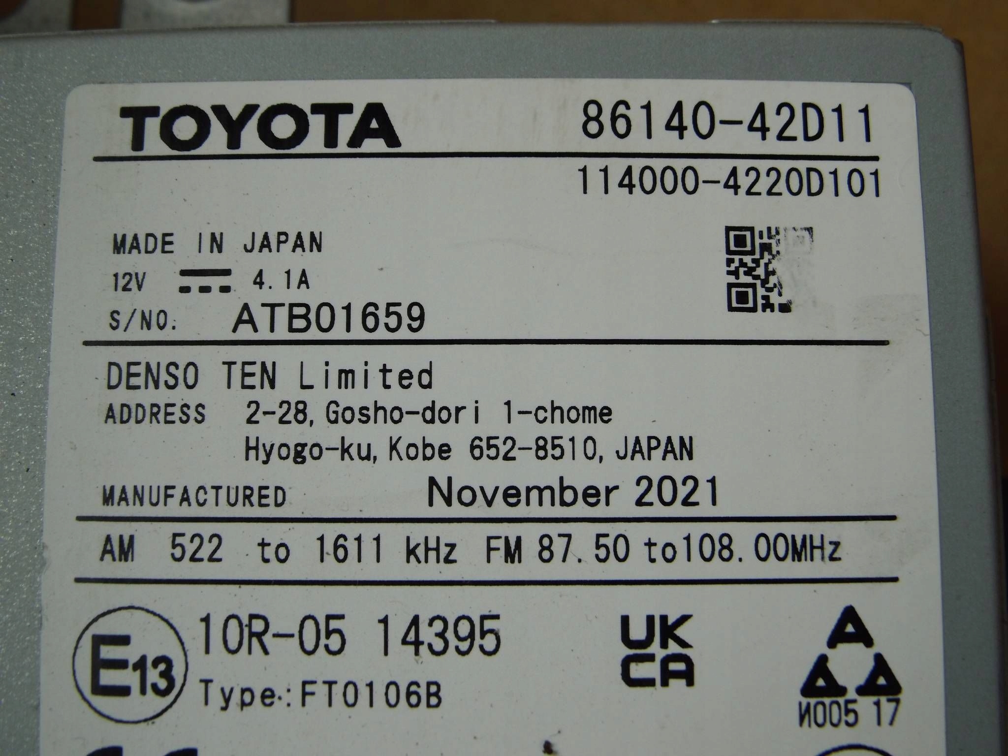 Toyota RAV4 V radio JBL 8614042D11