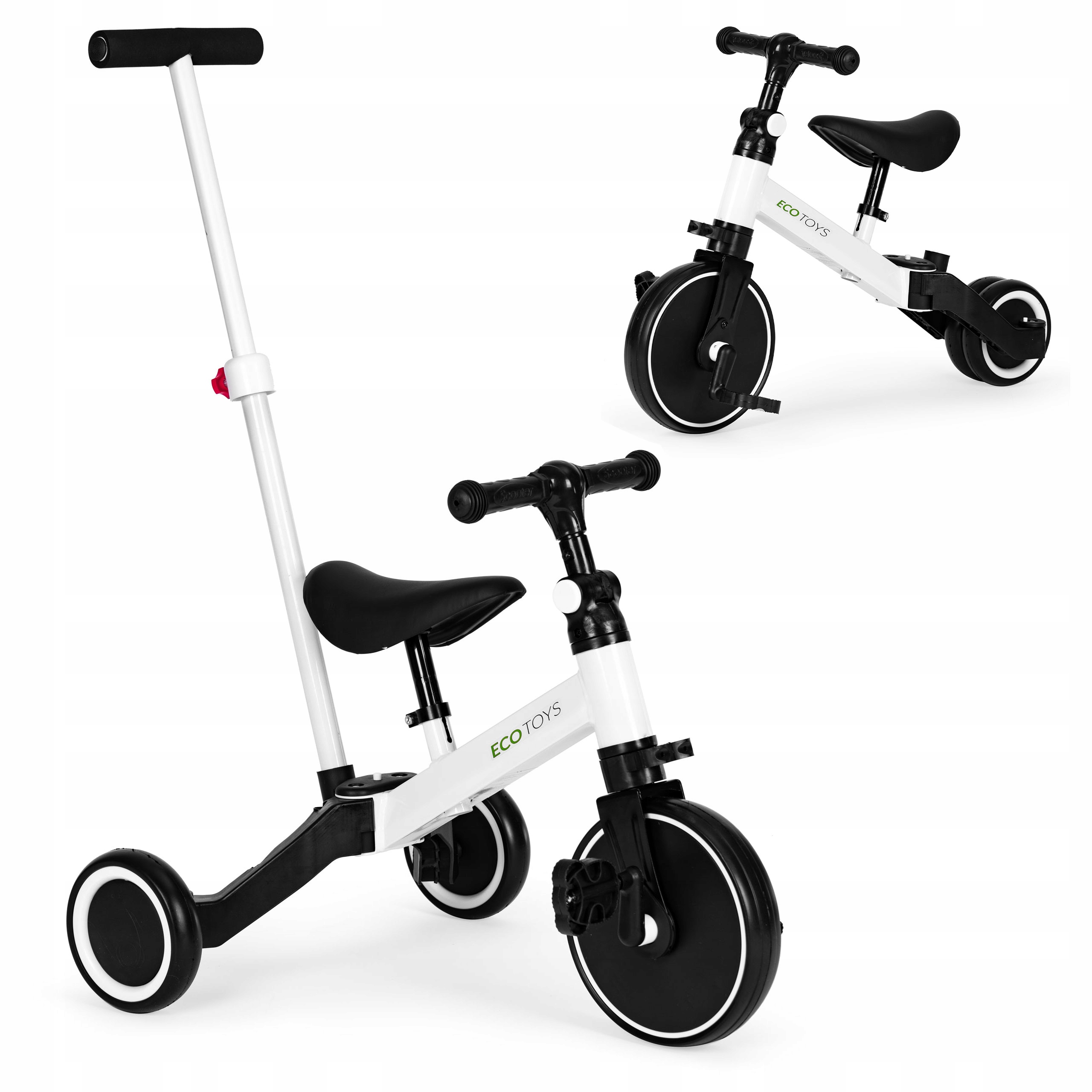 Rower trójkołowy biegowy 2w1 rączka do prowadzenia Ecotoys
