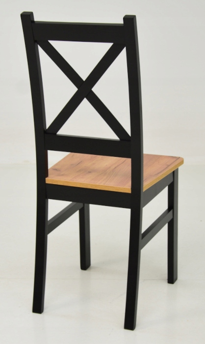 4 krzesła drewniane do jadalni CZARNY + CRAFT Szerokość mebla 42 cm