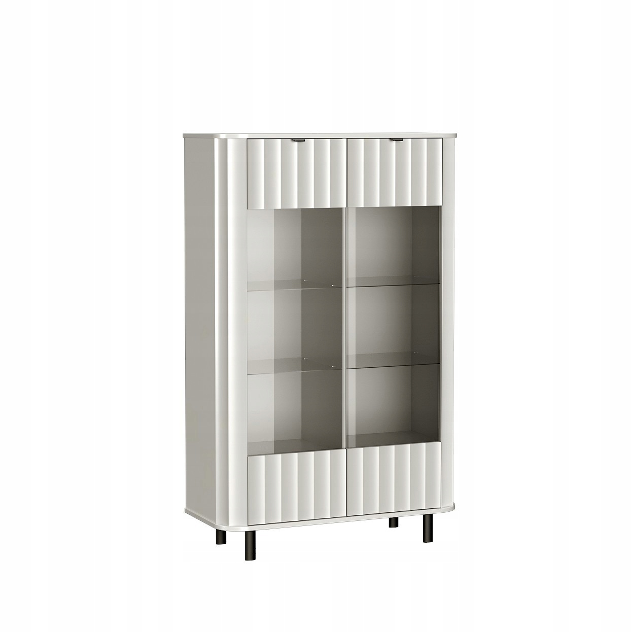 Vitrína Moderno 200 x 98,3 cm Stojící do obývacího pokoje, bílá