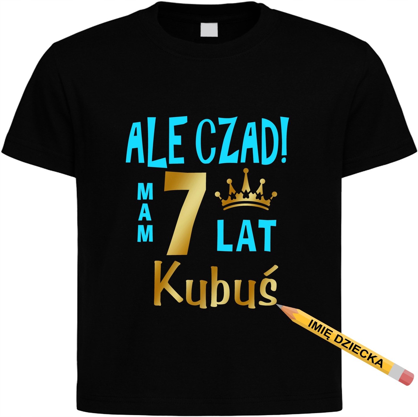 

Koszulka Ale czad mam 7 lat, Imię, urodziny r. 128