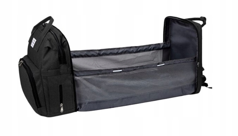 PLECAK MAMY TORBA ORGANIZER DO WÓZKA PRZEWIJAK ŁÓŻECZKO PRZYBORNIK CZARNY Kolor czarny