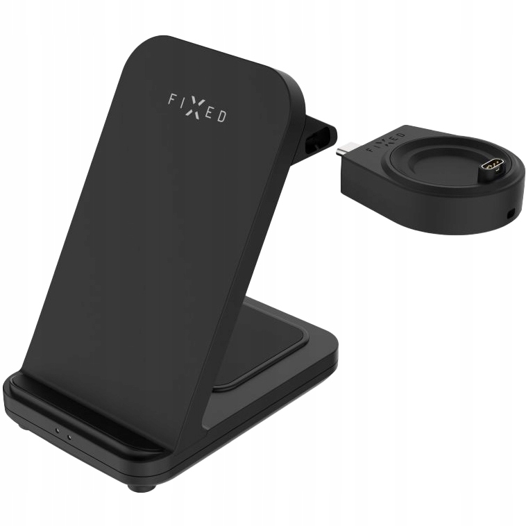 Bezdrátová nabíječka 3v1 Qi pro hodinky Garmin, sluchátka, Usb-c Fixed