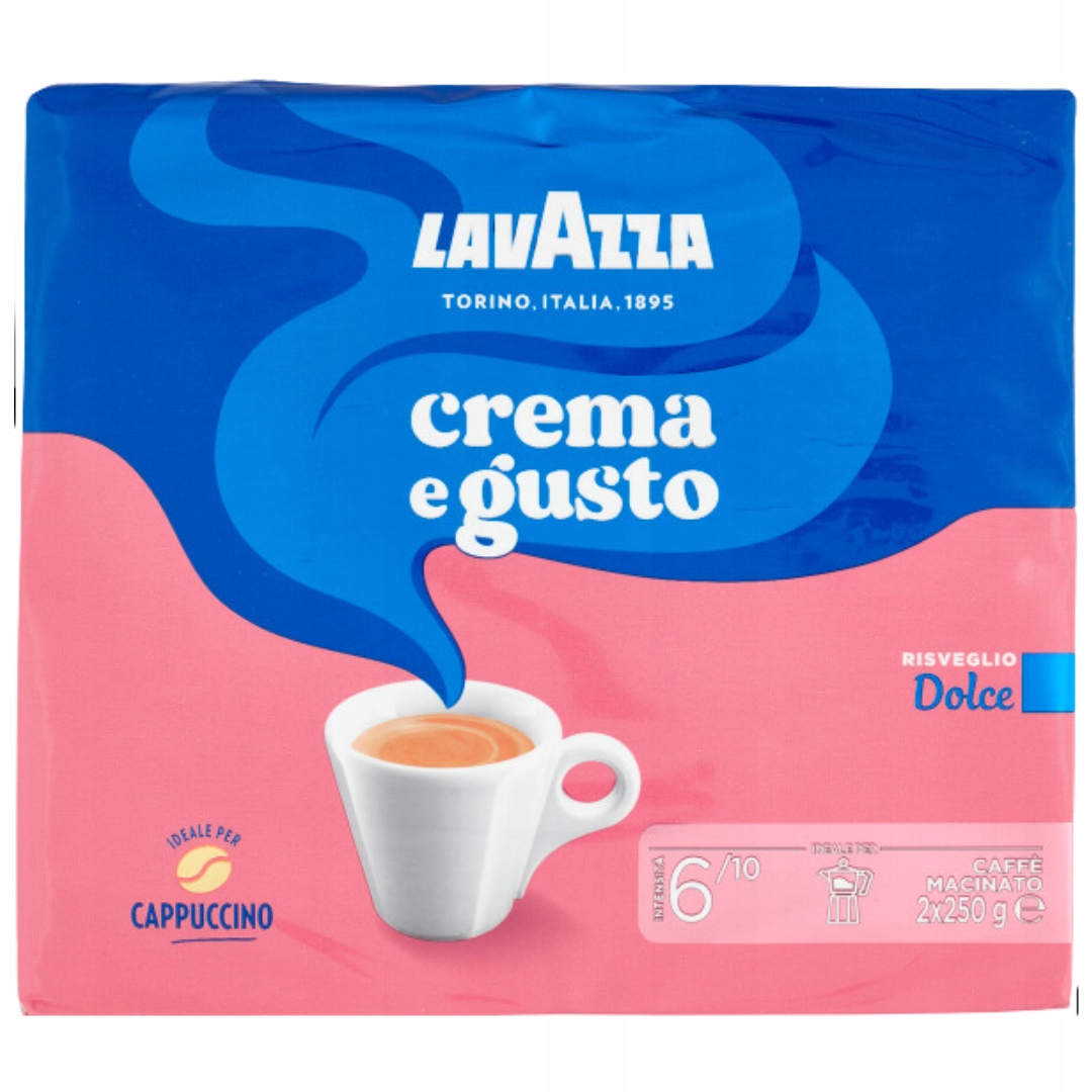 Levně Mletá káva Caffe' Crema e Gusto Dolce 2x250g Lavazza italská do Itálie