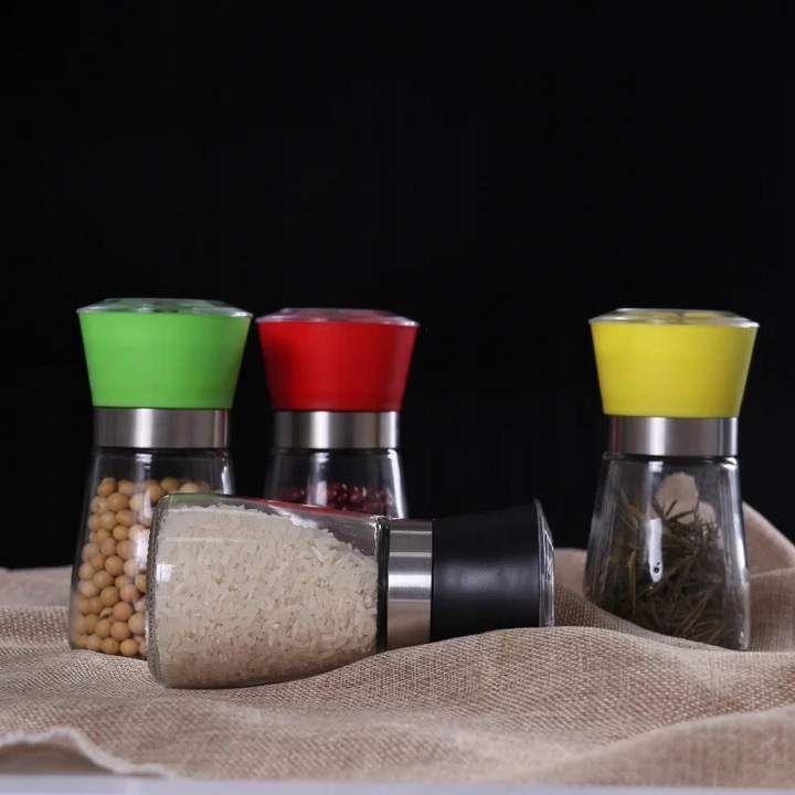 RĘCZNY MŁYNEK DO PIEPRZU I SOLI MIELENIA PRZYPRAW PRZYPRAWNIK SZKŁO KOL Marka inna