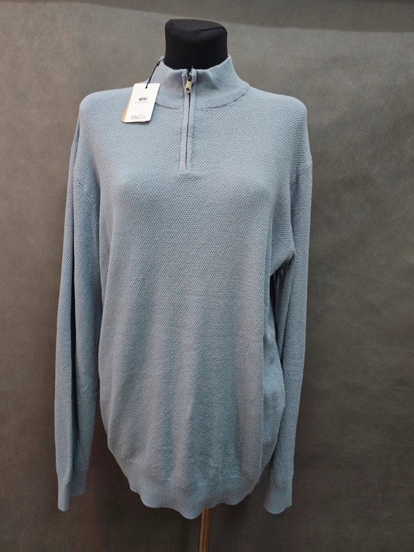 M&Co sweter męski niebieski cienki stójka L Marka inna