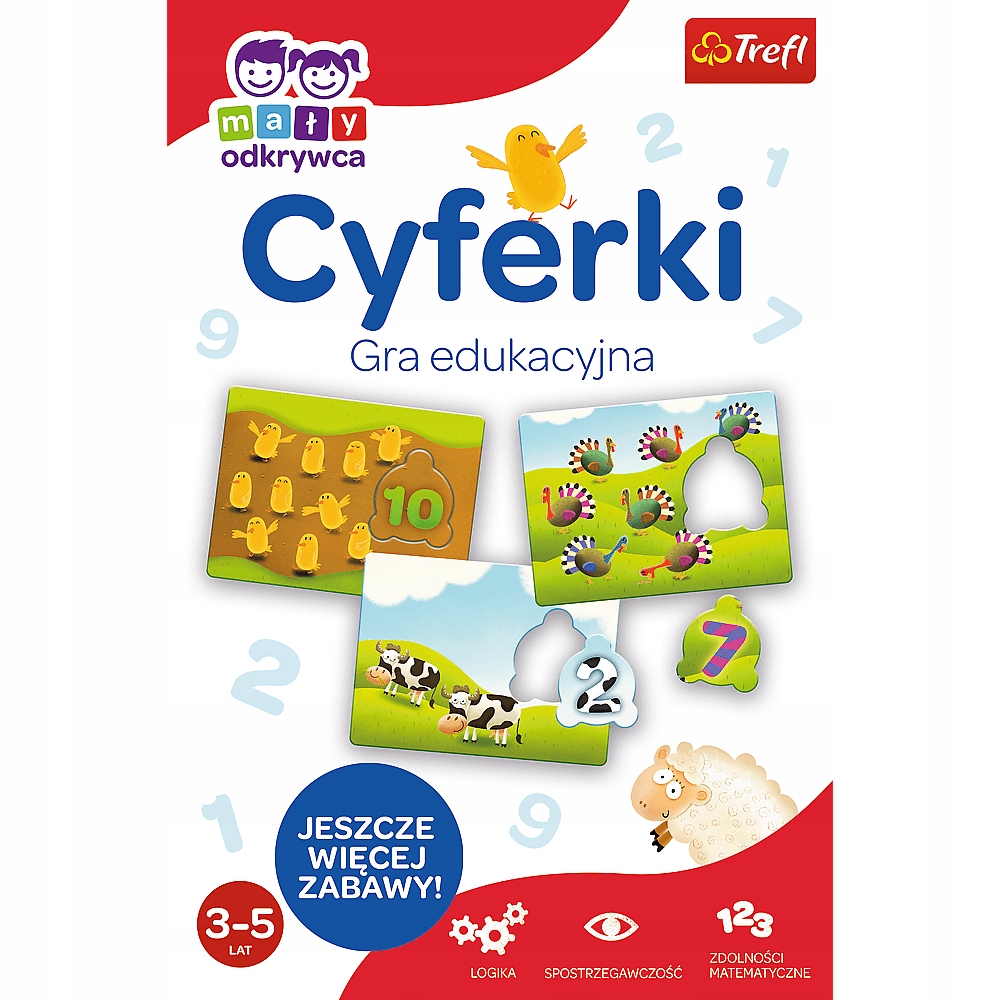 GRA EDUKACYJNA PUZZLE CYFERKI MAŁY ODKRYWCA NAUKA LICZENIA 3+ TREFL EAN (GTIN) 5900511019469
