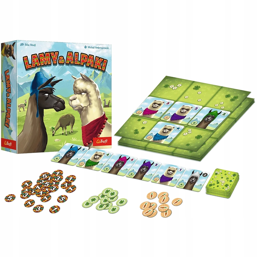 Gra Planszowa Familijna Planszówka Dla Dzieci Pięć Lat Lamy i Alpaki Trefl