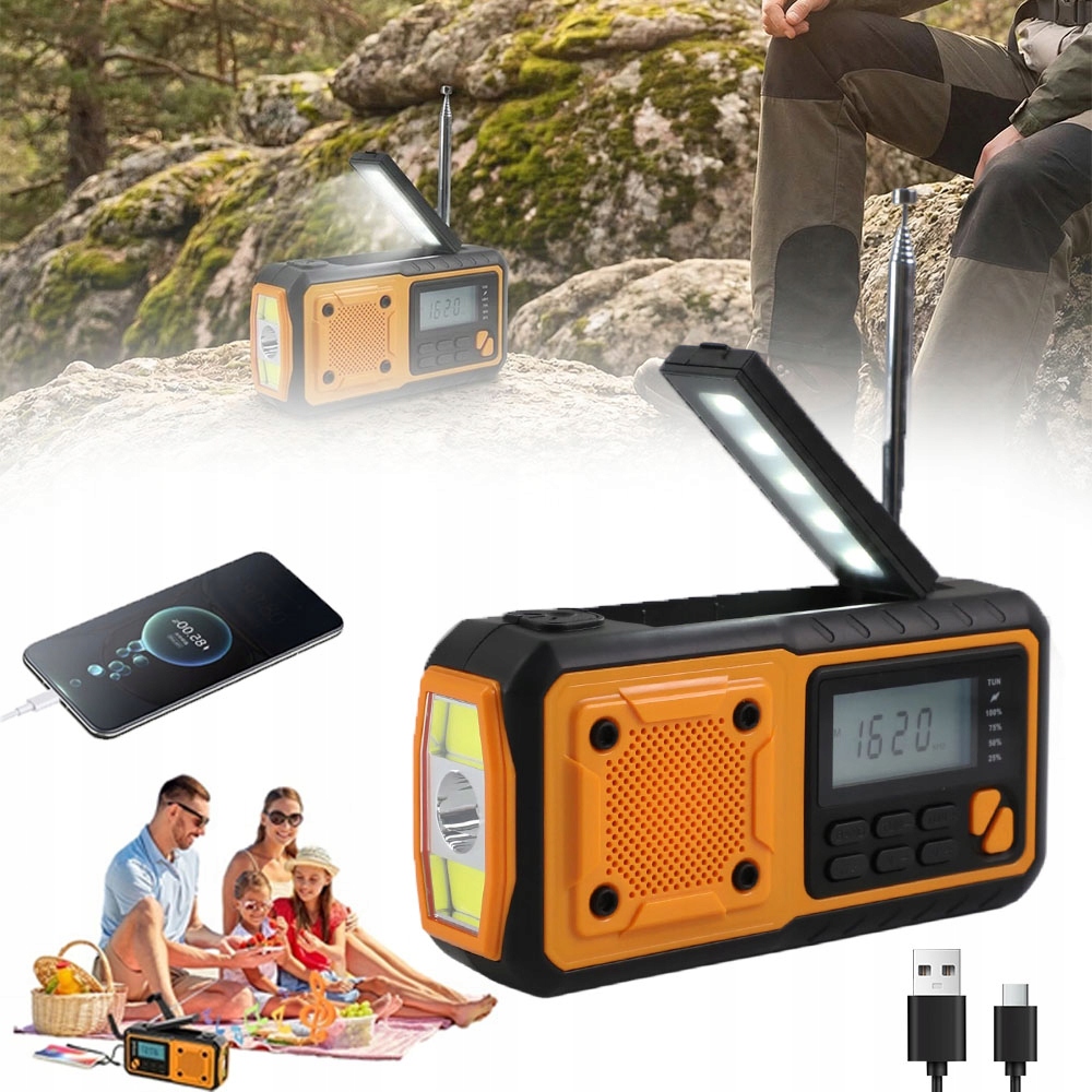 4000MAH Solární Rádio S Power Bankou Pro Horolezectví