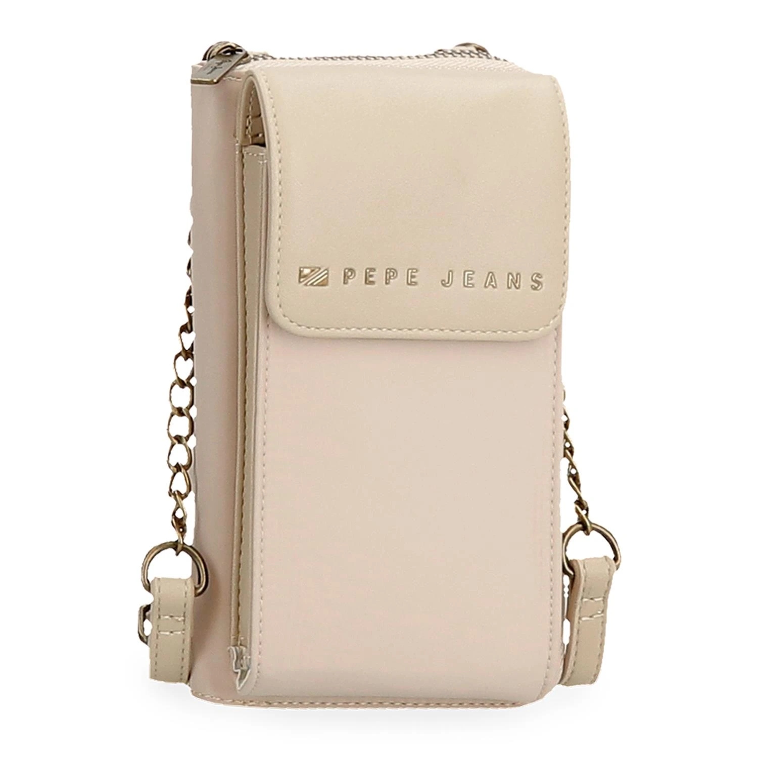 Crossbody peněženka s kapsou na mobil Pepe Jeans Morgan béžová