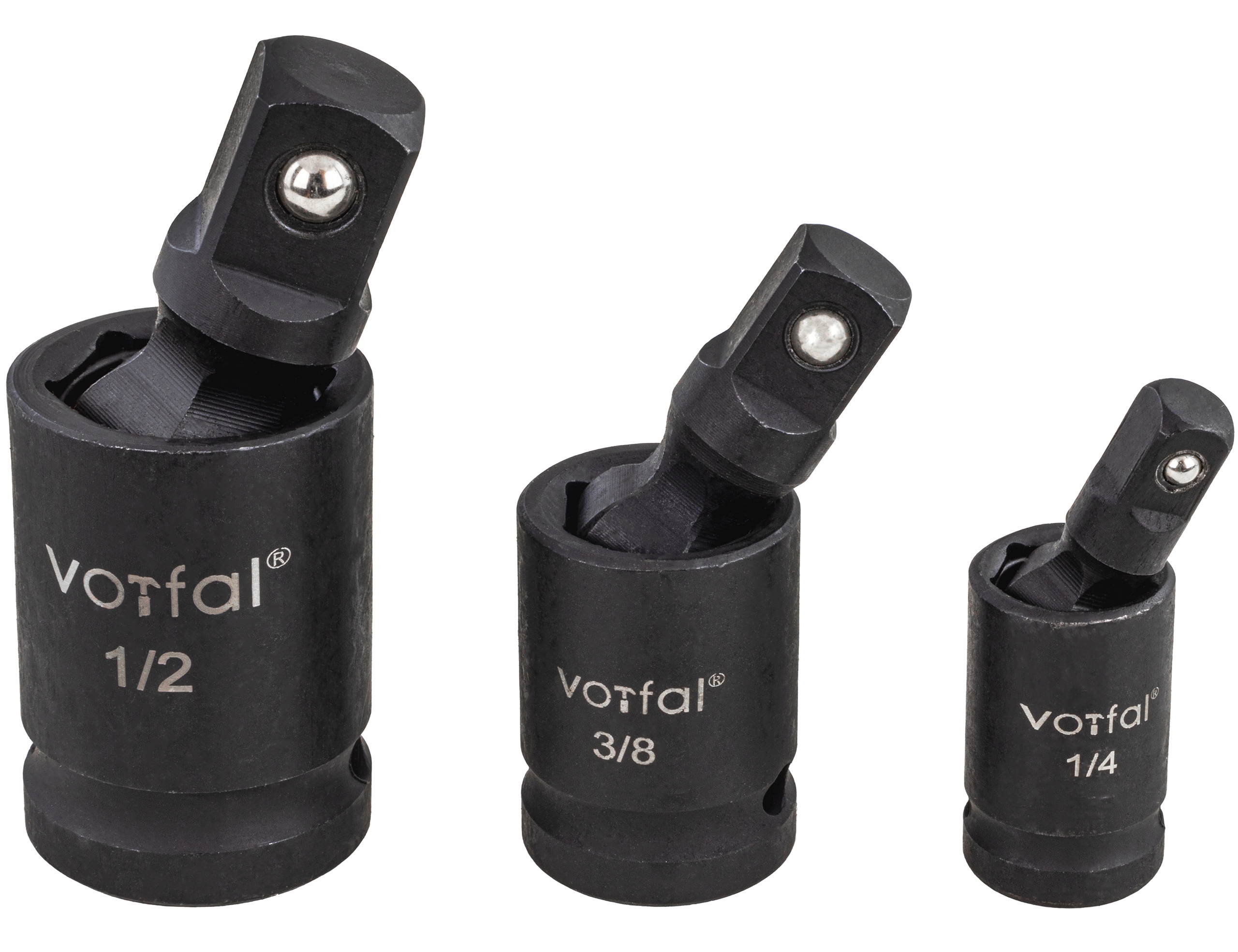 Przegub Udarowy Kulisty Złącze Kardana Klucz 1/2" 3/8" 1/4" Zestaw 3 Szt.