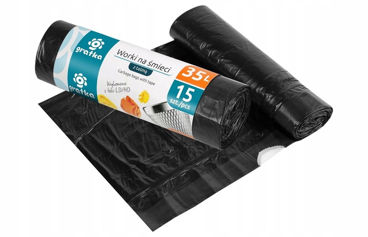 

Worki Na Śmieci Z Taśmą 35 Litrów Mocne 15szt
