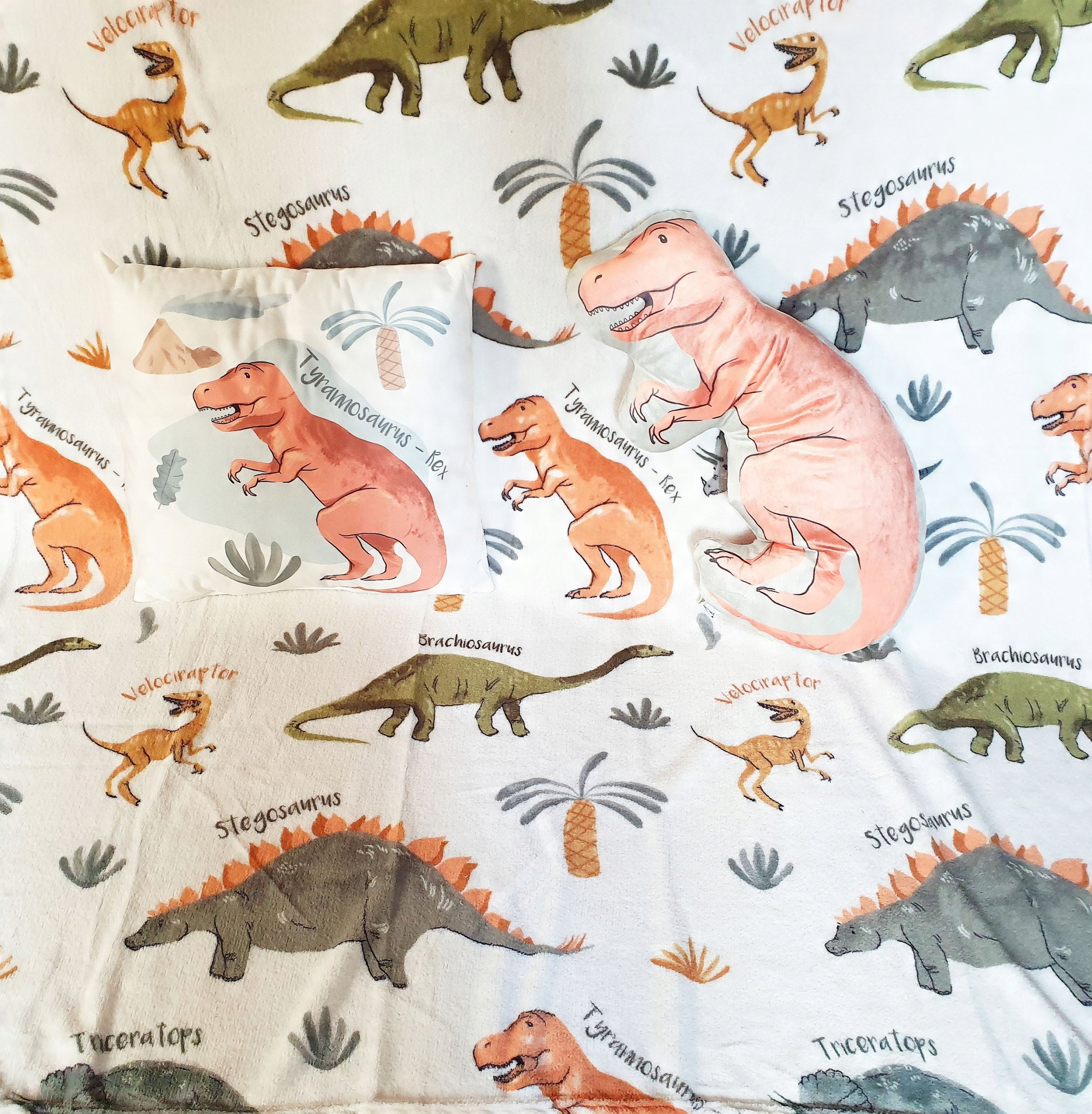 

Duży Koc Dinozaury T-rex Triceratops Stegosaurus