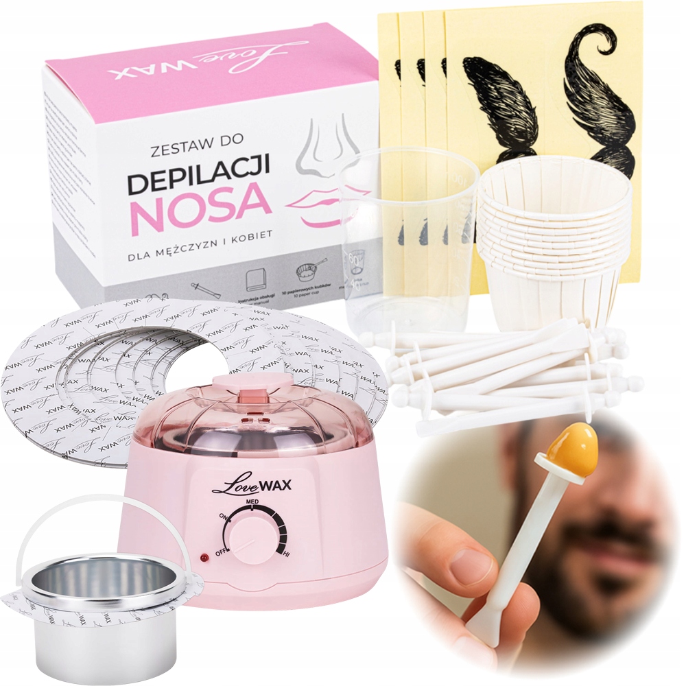 Sada na depilaci nosu LoveWax ohřívač AX300 500 ml 50 kroužků