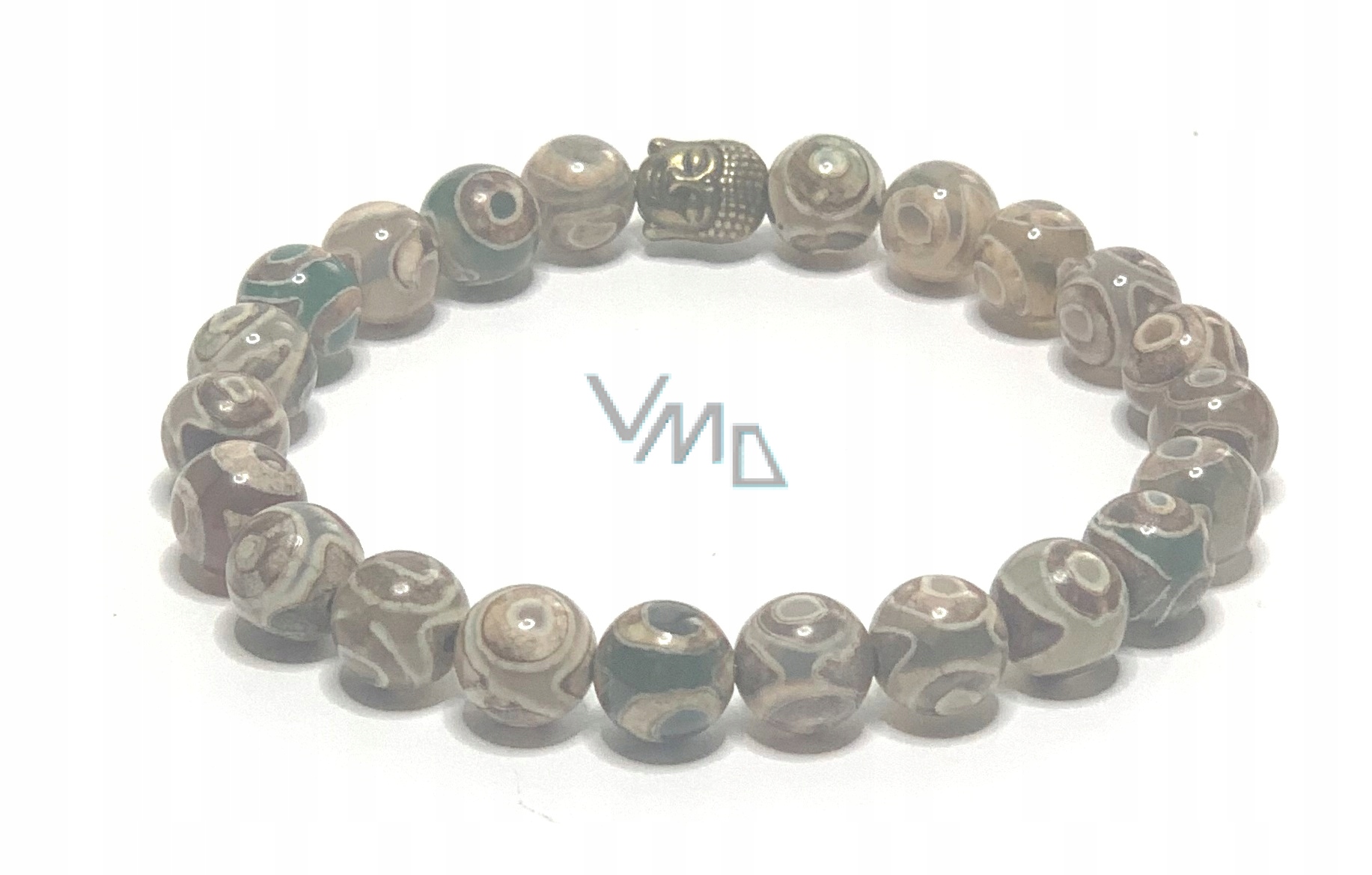 Achát tibetský pruhovaný náramek elastický přírodní kámen, kulička 8 mm 1