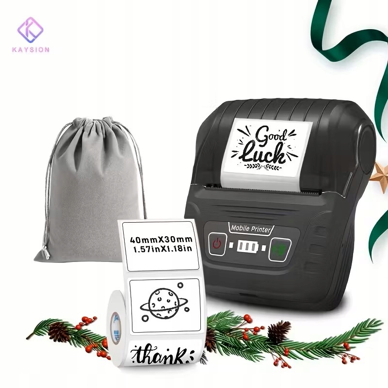 Mobilna Mini drukarka termiczna Sinmark SK58 do etykiet naklejek, kodów Ean