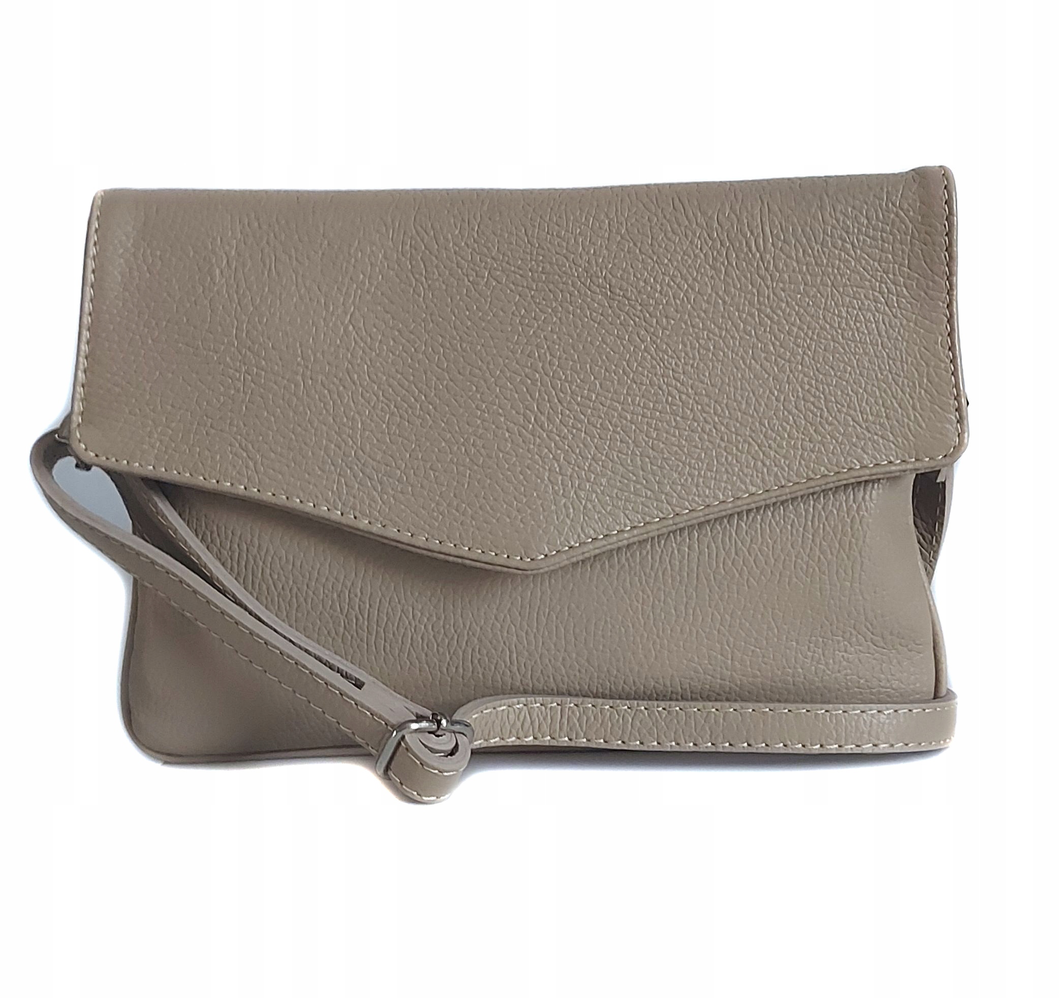 Roztomilá italská kabelka přes rameno Vera Pelle z kůže, prostorná, 2 v 1, béžová