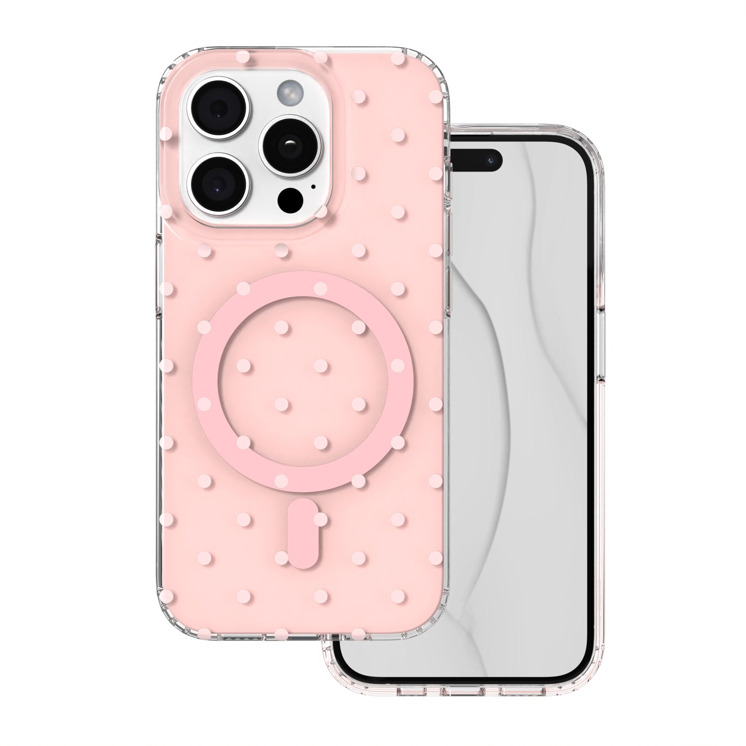 Nakładka Bubble Dots Mag do iphone 15 Pro 6,1" różowa Tfo