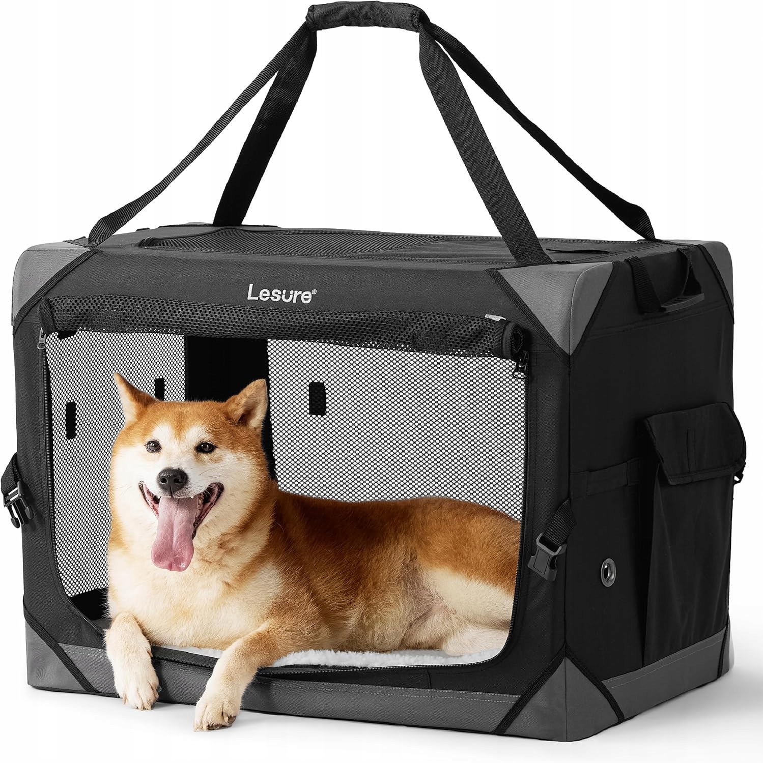 Transporter Torba Klatka dla psa Lesure czarny L 71 cm x 51 cm 51 cm