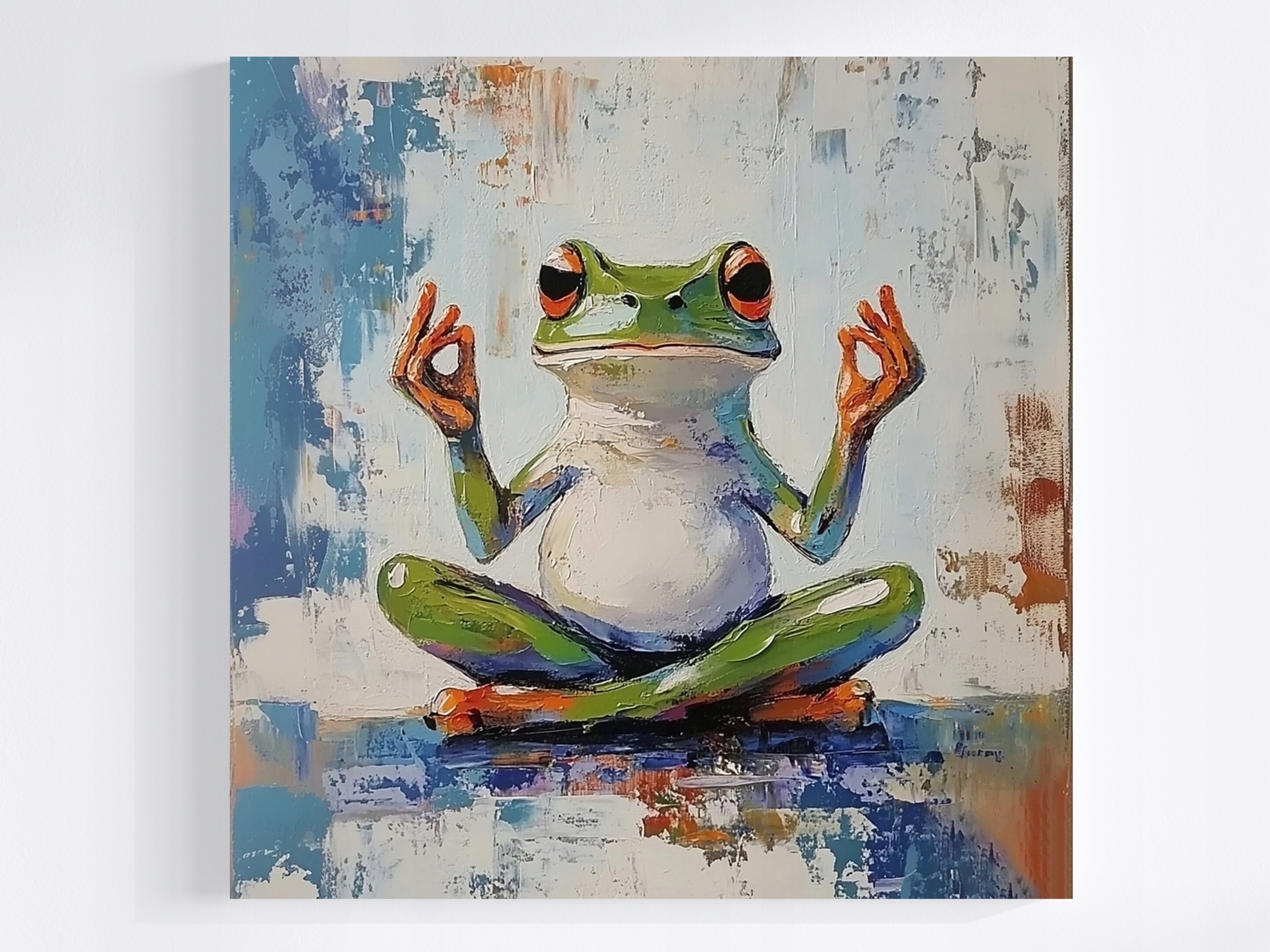 Obraz Na Plátně Canvas Portrét Žába Meditace Harmonie Zen Jóga 80x80