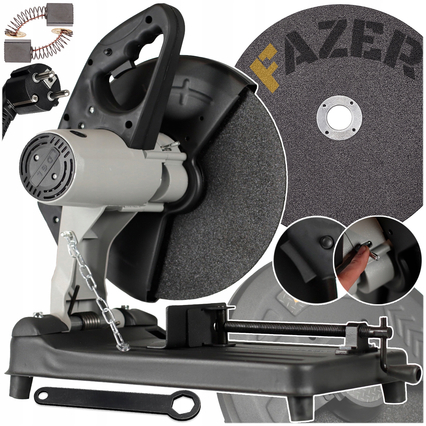 PRZECINARKA DO METALU UKOŚNICA PIŁA WOLNY START 3000W TARCZA 355MM + IMADŁO