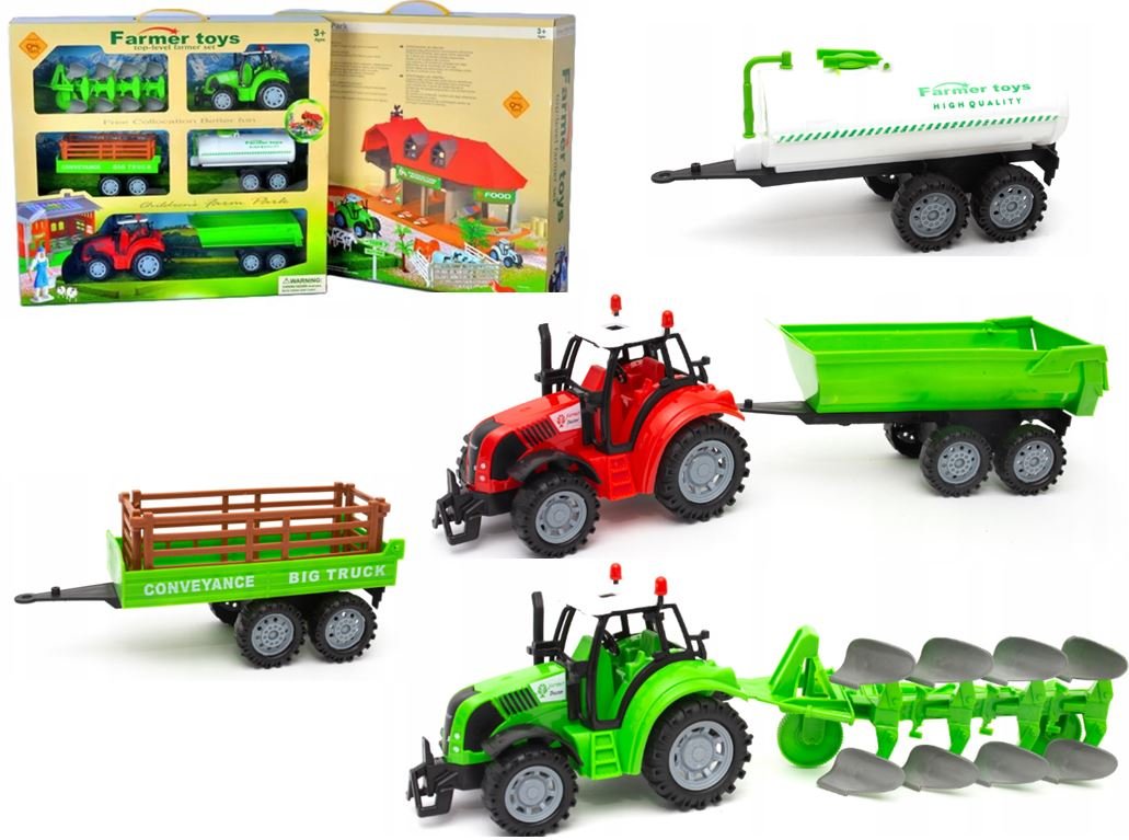

4327 Zestaw Farmera 2TRAKTORY 3 Przyczepy Pług