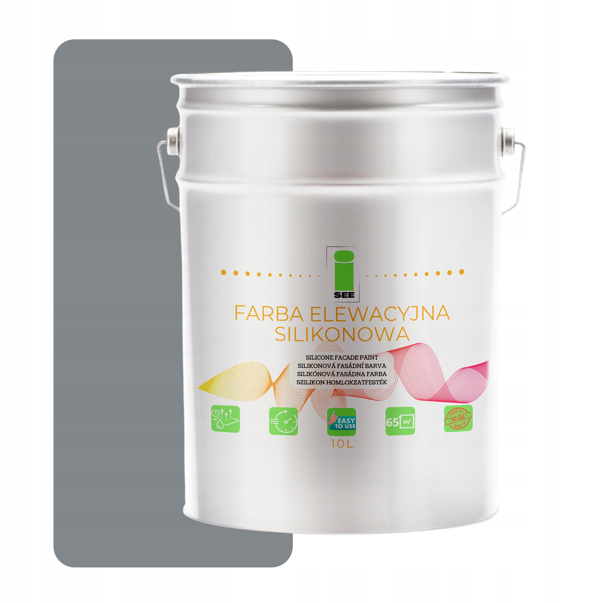 Fasádna Silikónová Fasádna Farba Šedá 10 L Paropriepustná Proti Riasam