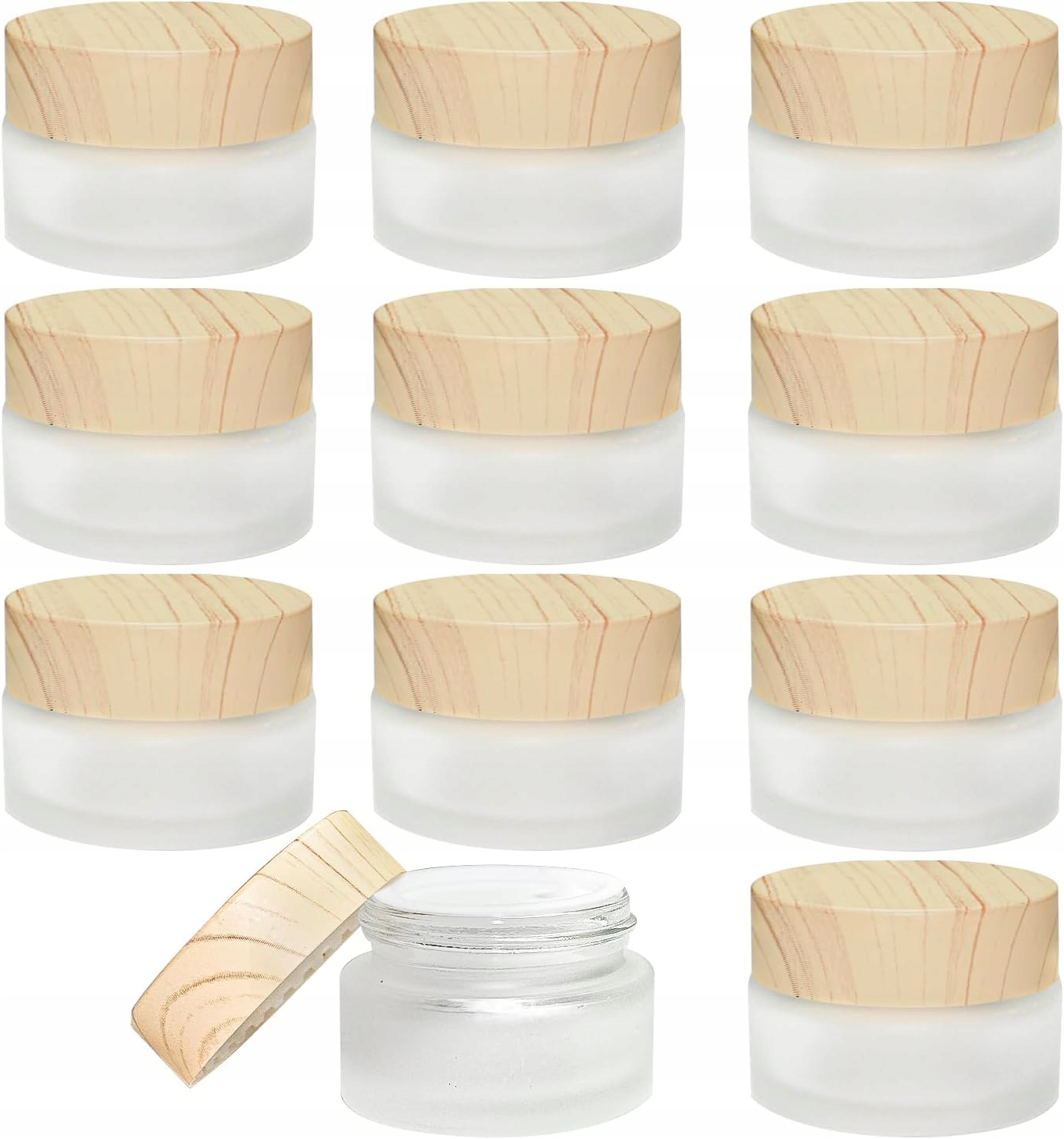 Sada 6 Matných Skleněných Sklenic 20 ML Na Krém Bez Bpa