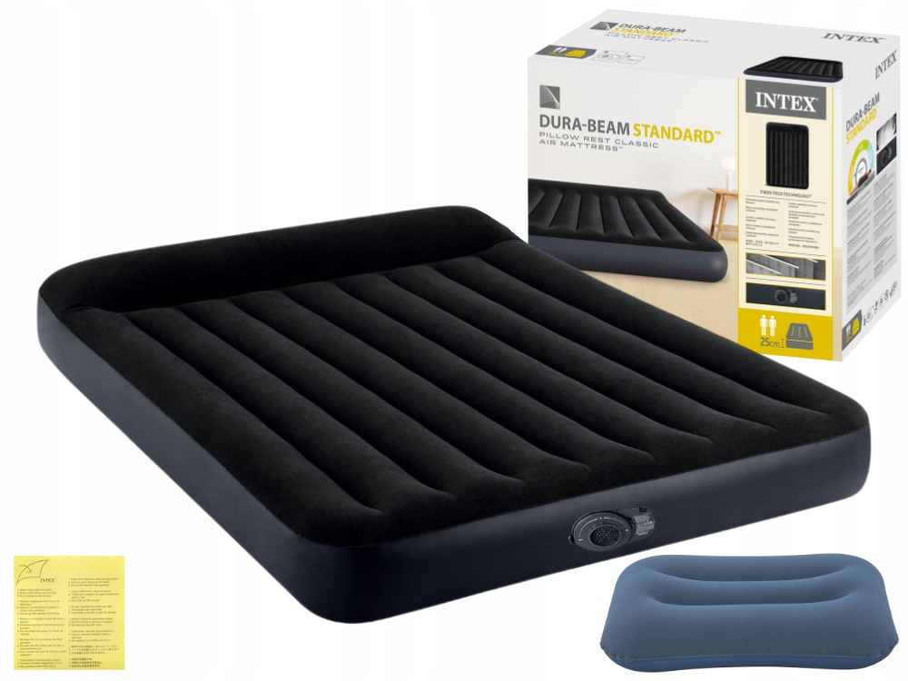 Materac Dmuchany Dwuosobowy Łóżko do Spania z Pompką 230V Intex 64150ND