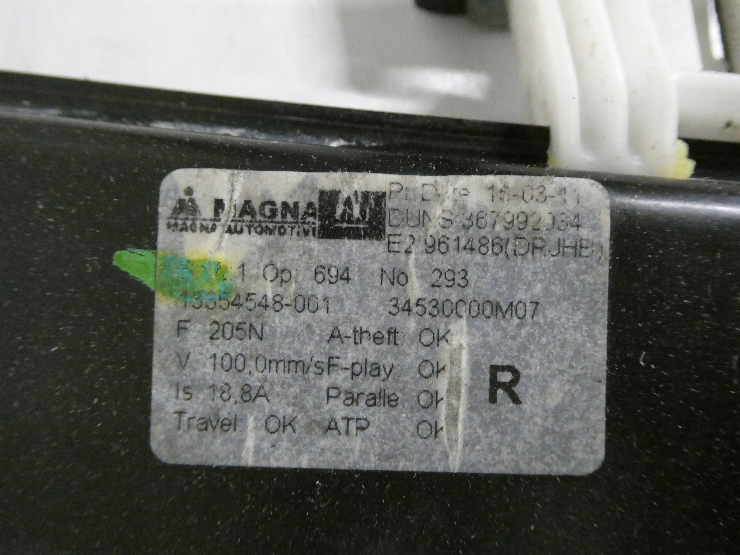 window regulator mechanism right front OPEL MERIVA B